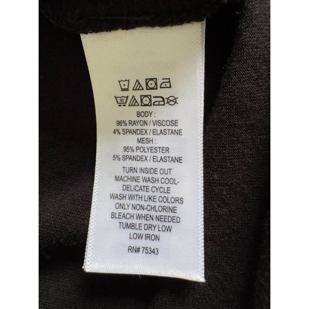 Tahari Whimsygoth Solid & Sheer Mesh Top Concert Party Club Date Night Size XL - Picture 4 of 6